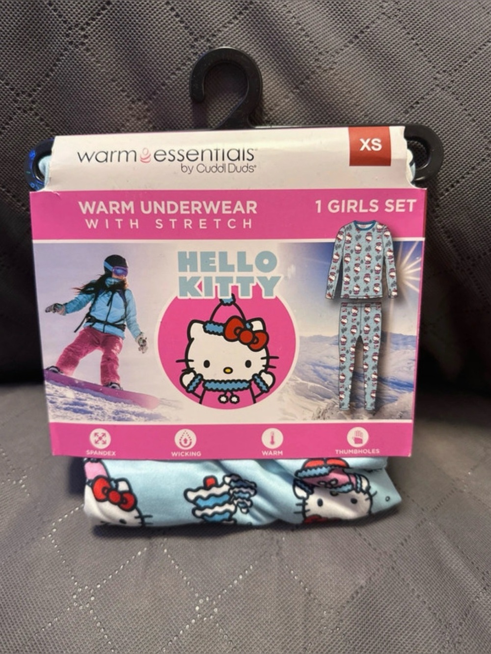 Warm Essentials Hello Kitty Girls' Light Blue Thermal Set - XS